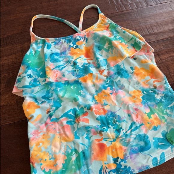 Athleta Girl swimsuit size Xl/14 XXL/16 Floral Tankini and Swim Shorts Set - Picture 5 of 9